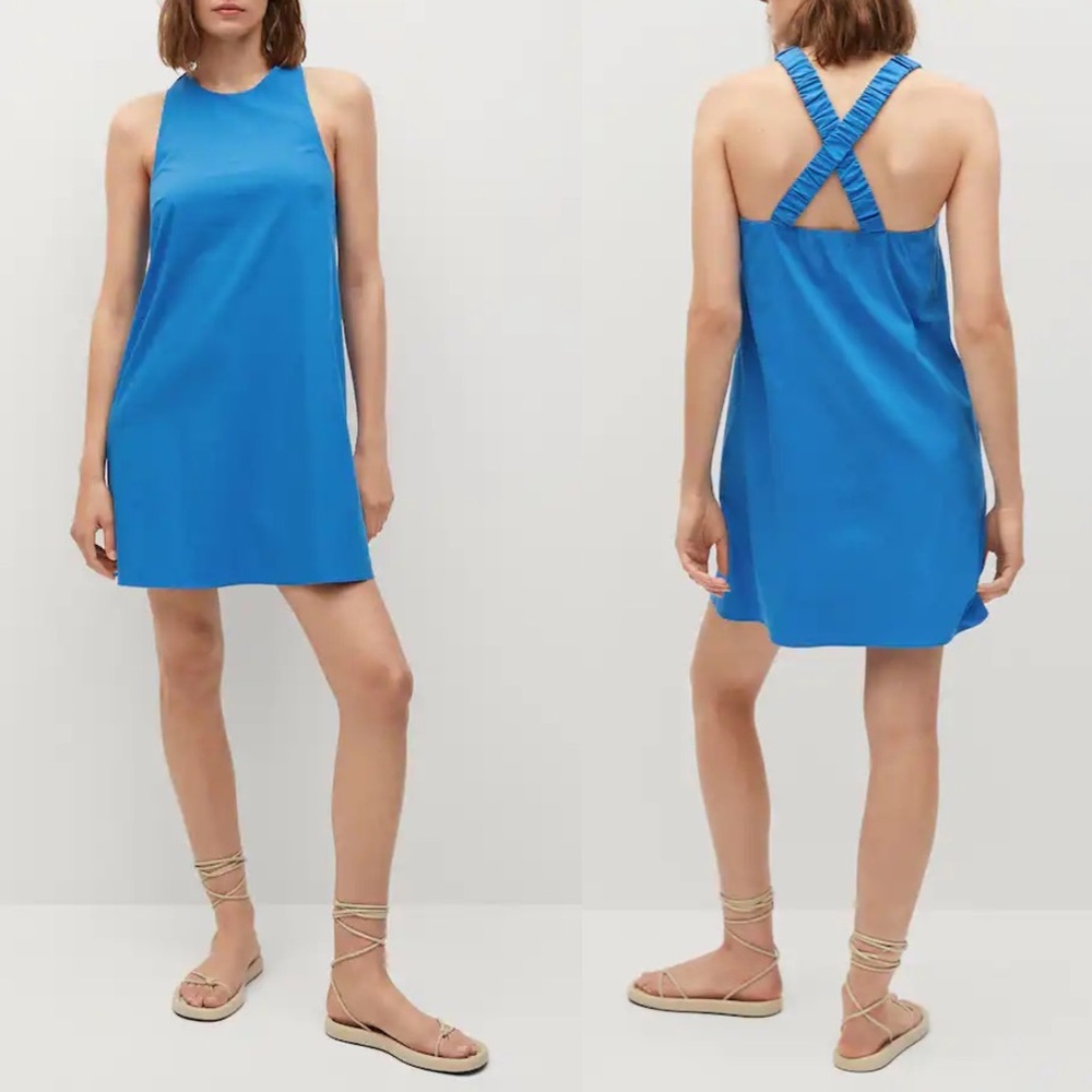 MANGO Blue Dress Size XL
